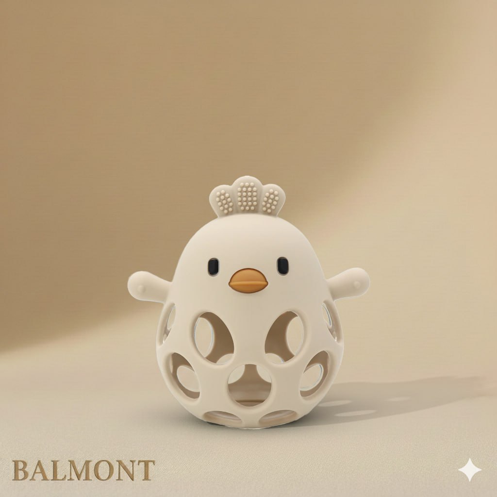 Anneau de dentition bébé en silicone doux forme poussin