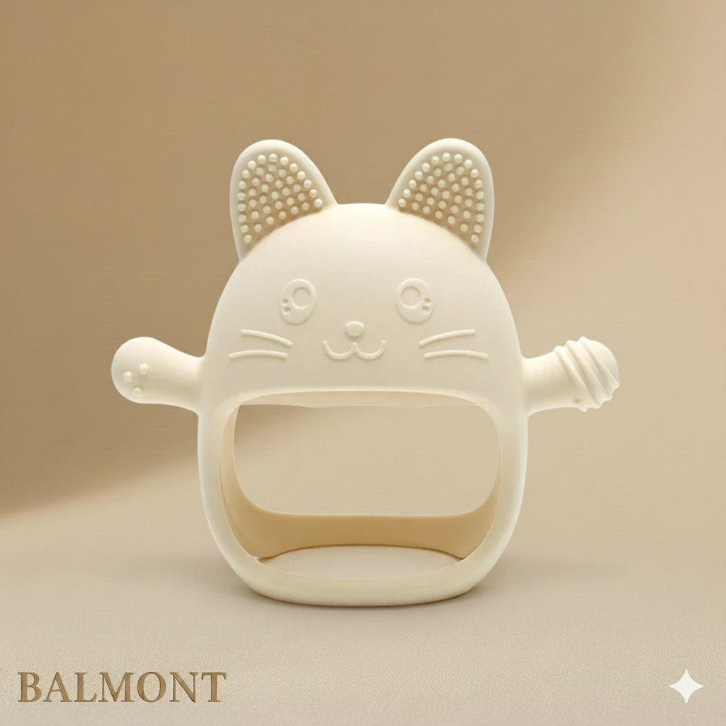 Gant de dentition bébé en silicone forme ours