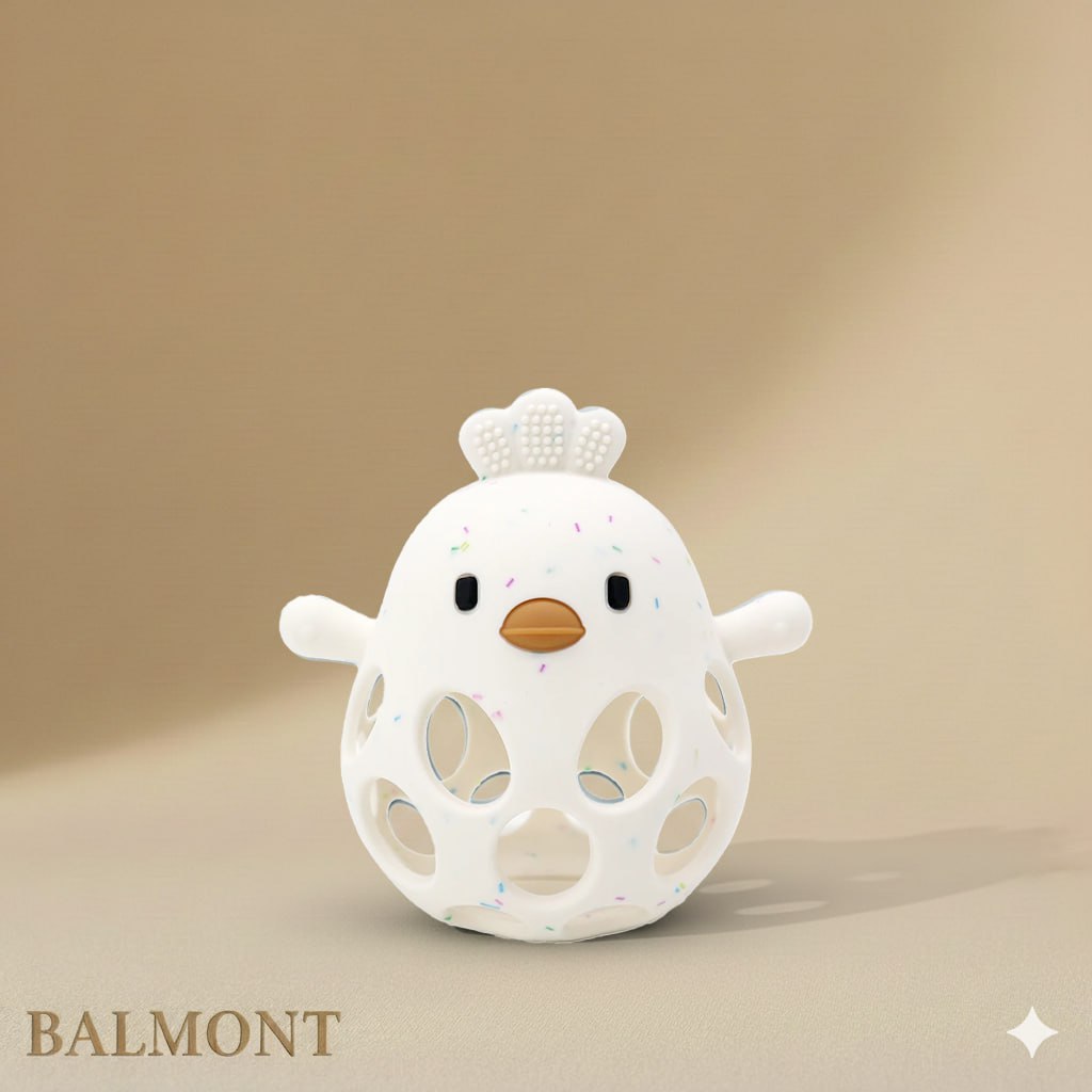 Anneau de dentition bébé en silicone doux forme poussin