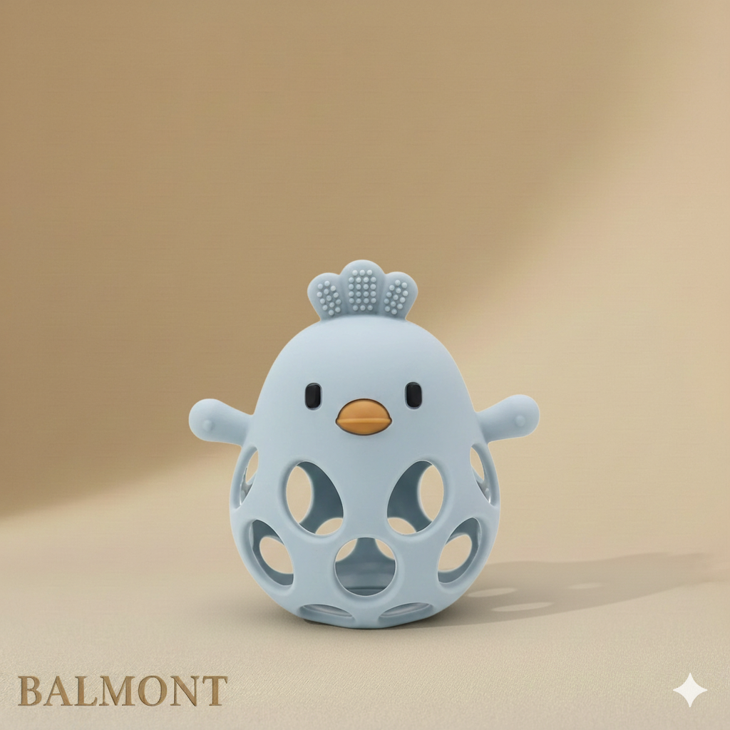 Anneau de dentition bébé en silicone doux forme poussin