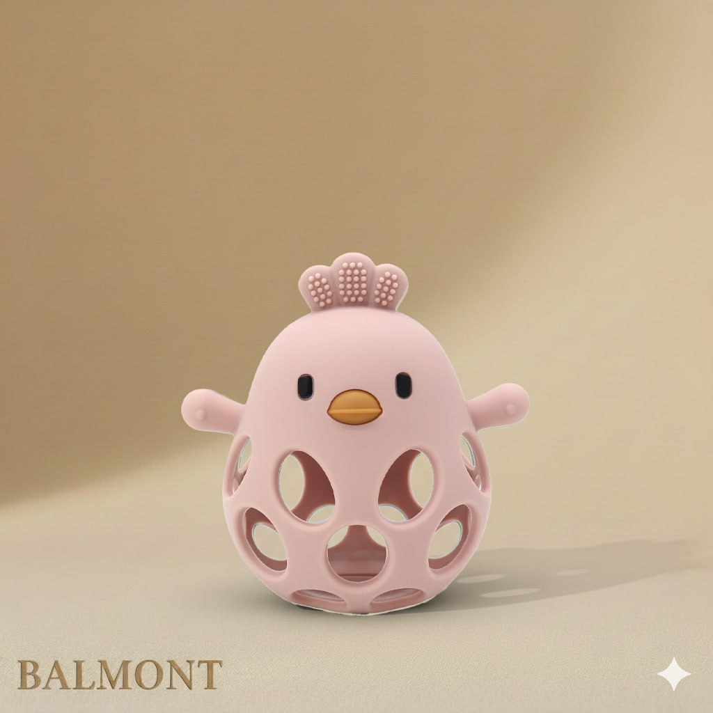 Anneau de dentition bébé en silicone doux forme poussin