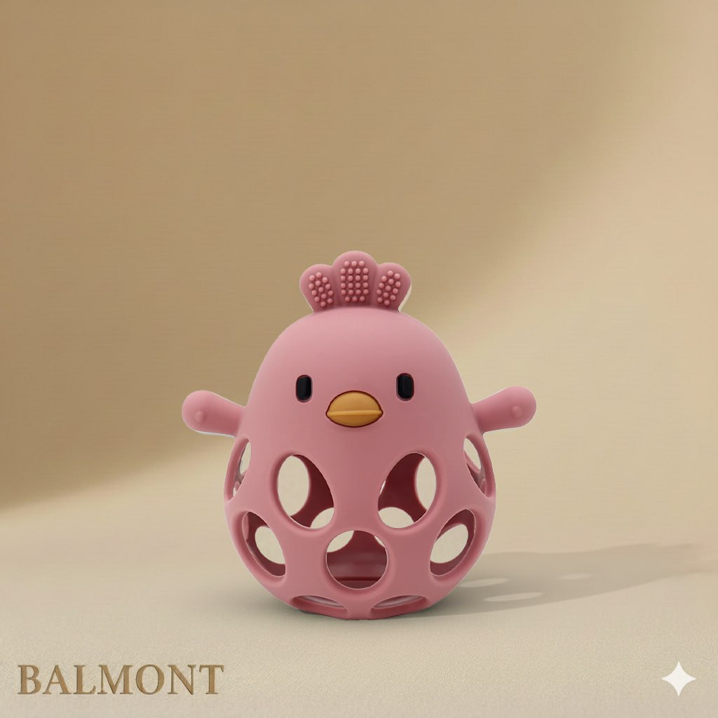 Anneau de dentition bébé en silicone doux forme poussin
