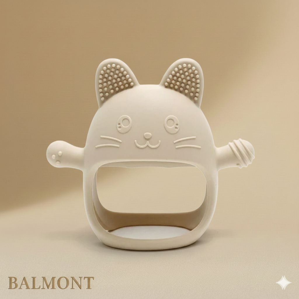 Gant de dentition bébé en silicone forme ours