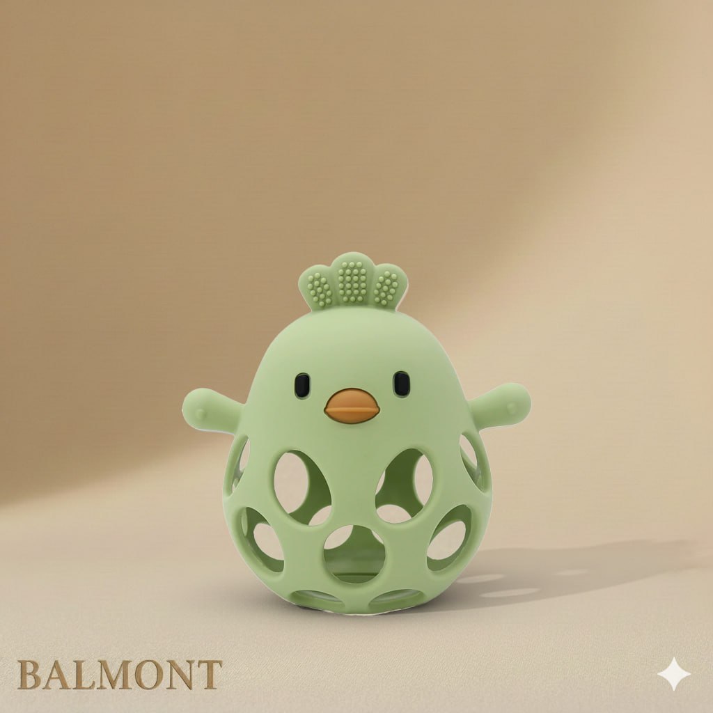 Anneau de dentition bébé en silicone doux forme poussin